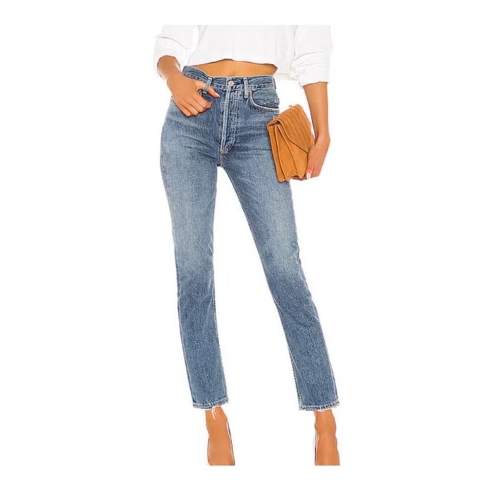 Agolde Riley High Rise Crop Jeans Frequency size 26